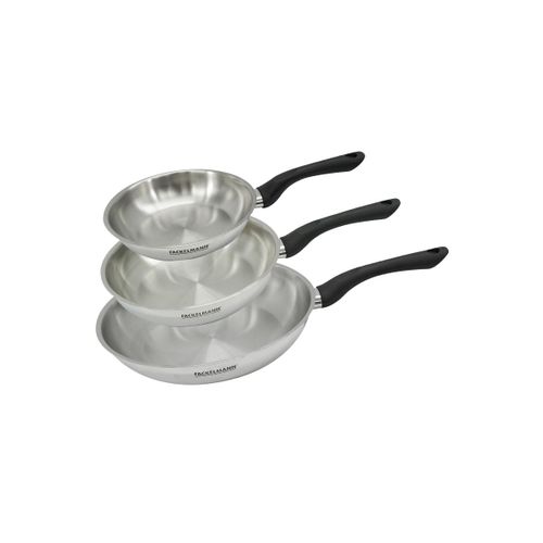 Set 3 Poêles 20 24 Et 28 Cm En Inox Geneva