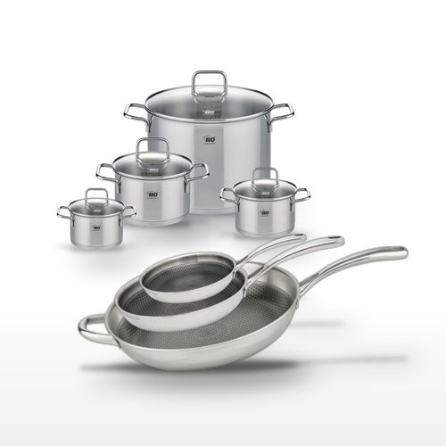 Lot De 3 Poêles 24/28/32 Cm Et 4 Faitouts 14/16/20/26 Cm Elo Relief Evolution