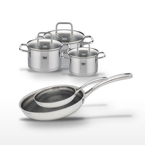 Lot Poêles 28cm Et 24cm Elo Relief Evolution Avec Faitouts Elo Citrin