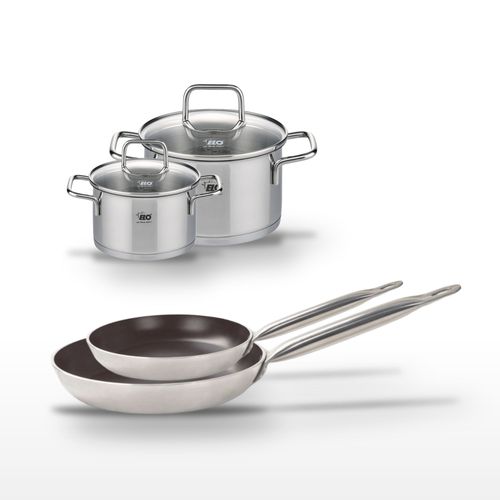 Lot De Poêles 24/28 Cm Avec Revêtement Céramique Sans Pfas Et Faitouts 12/16 Cm Elo Bistro Line Cit…