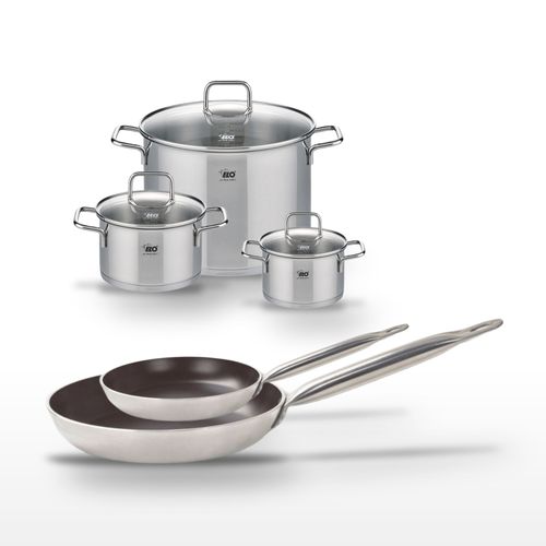 Lot Poêles 24/32 Cm Avec Revêtement Céramique Sans Pfas Et Faitouts 16/20/26 Cm Elo Bistro Line Cit…