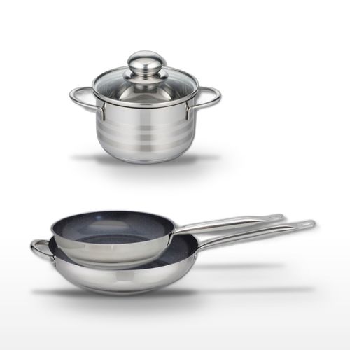 Lot 2 Poêles Céramique 28/32 Cm Et Faitout 16 Cm Elo Profi Therm Platinum