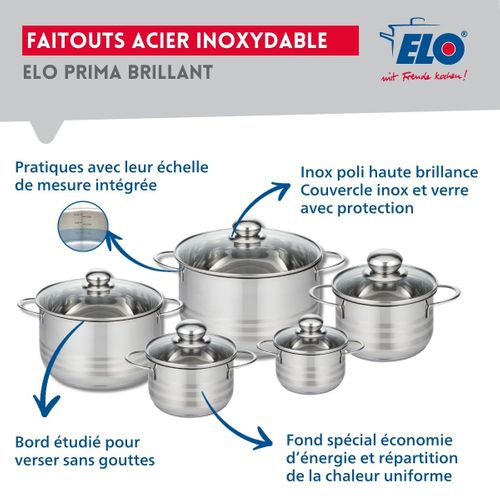 Ensemble De 3 Poêles De Cuisson 24, 28 Et 32 Cm Et 5 Faitouts 12, 14, 16, 20 Et 24 Cm