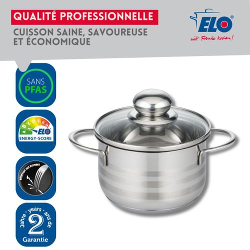 Lot De 2 Faitouts 14 Et 16 Cm En Acier Inoxydable Sans Pfas Elo Brillant