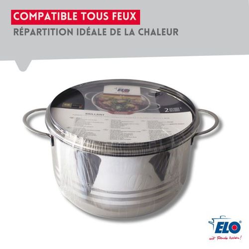 Lot De 3 Faitouts 14, 16 Et 20 Cm En Acier Inoxydable Sans Pfas Elo Brillant