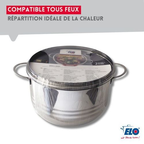 Lot De 3 Faitouts 16, 20 Et 24 Cm En Acier Inoxydable Sans Pfas Elo Brillant