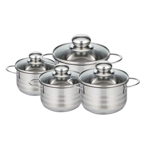 Lot De 4 Faitouts 14, 16, 20 Et 24 Cm En Acier Inoxydable Sans Pfas Elo Brillant