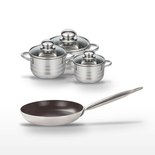 Lot Poêle 32 Cm Elo Bistro Line et 3 Faitouts Elo Brillant