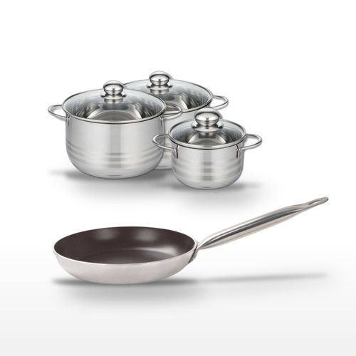 Lot Poêle 32 Cm et 3 Faitouts 16/20/24 Cm Elo Bistro Line