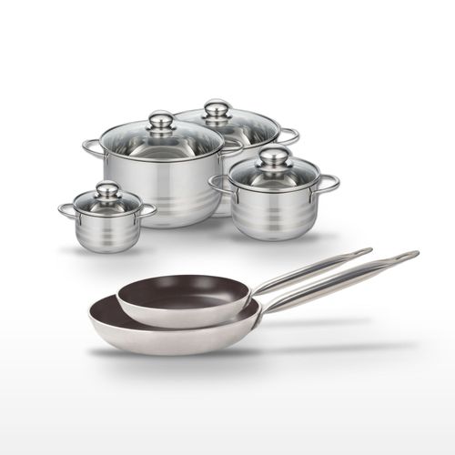 Lot 2 Poêles 24/28cm et 4 Faitouts 12/16/20/24cm Elo Bistro Line