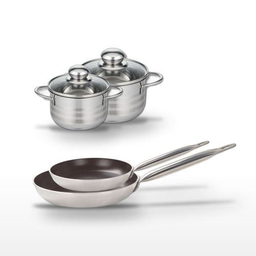 Lot Poêles 28/32 Cm Et Faitouts 14/16 Cm Elo Bistro Line