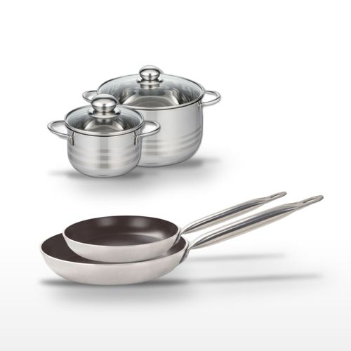 Lot Poêles 28/32cm Et Faitouts 16/24cm Elo Bistro Line