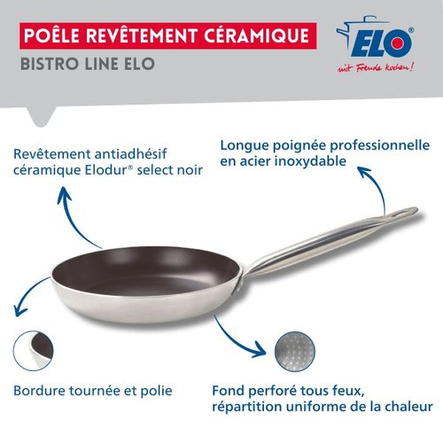 Lot 3 Poêles 24/28/32cm et 3 Faitouts 12/14/16cm Elo Bistro Line