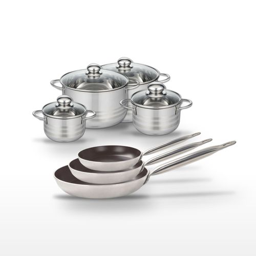 Lot Poêles 24/28/32 Cm Et Faitouts 14/16/20/24 Cm Elo Bistro Line