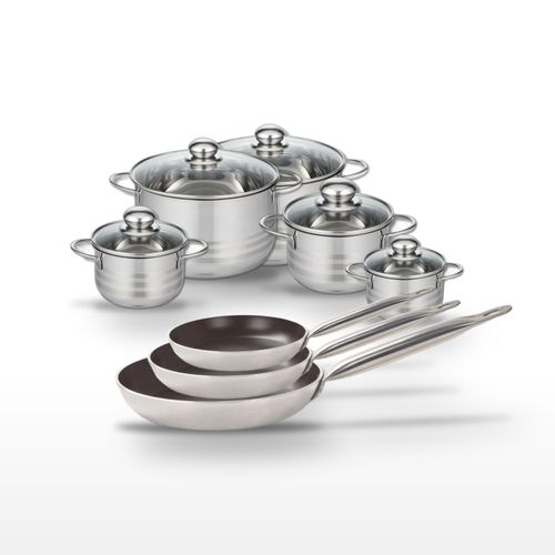 Lot De 3 Poêles 24/28/32cm Et 5 Faitouts 12/14/16/20/24cm Elo Bistro Line