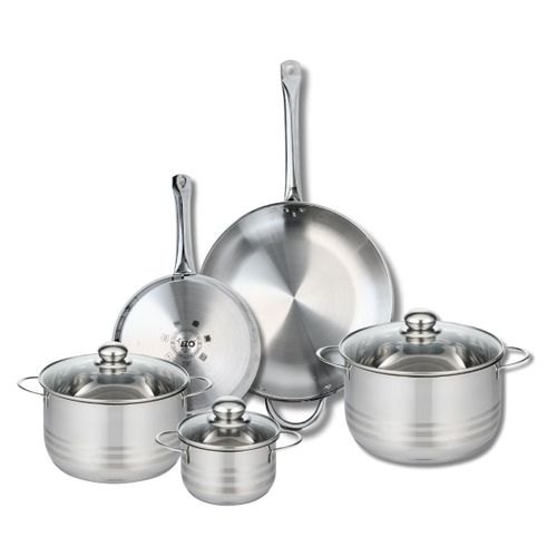 Ensemble De 2 Poêles De Cuisson 24 Et 32 Cm Et 3 Faitouts 14, 20 Et 24 Cm Profi Brillant