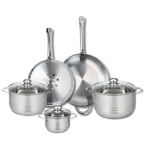 Ensemble De 2 Poêles De Cuisson 28 Et 32 Cm Et 3 Faitouts 14, 20 Et 24 Cm Profi Brillant