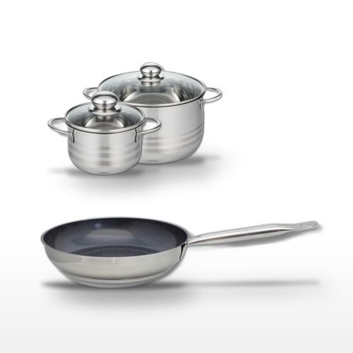 Lot Poêle 24cm et 2 Faitouts 16/24cm Elo Profi Therm Platinum