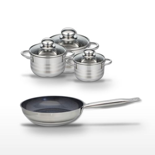 Lot Poêle 28cm Et 3 Faitouts 12/14/16cm Elo Profi Therm Platinum