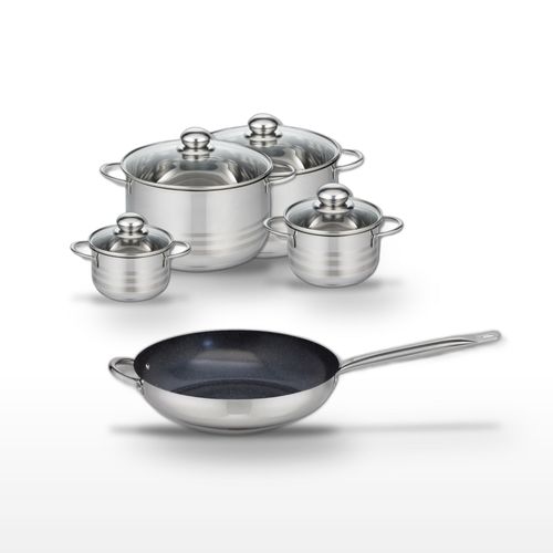 Lot Poêle 32 Cm Et 4 Faitouts 12/14/20/24 Cm Elo Profi Therm Platinum