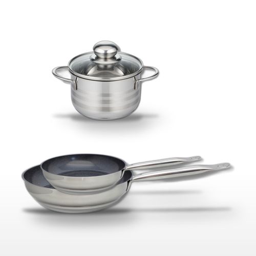 Lot Poêles 24cm Et 28cm Elo Profi Therm Platinum Avec Faitout 14cm