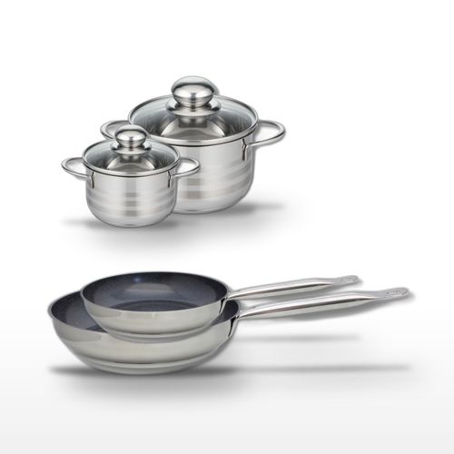 Lot Poêles 24 Cm et 28 Cm Elo Profi Therm Platinum Avec Faitouts 12 Cm et 16 Cm