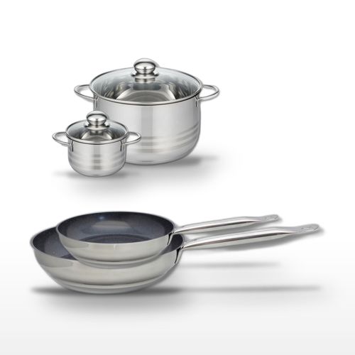 Lot De 2 Poêles 24/28cm Et 2 Faitouts 12/24cm Elo Profi Therm Platinum