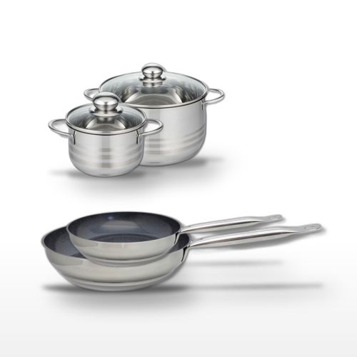 Lot 2 Poêles 24/28cm et 2 Faitouts 16/20cm Elo Profi Therm Platinum