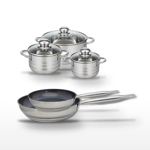 Lot De 2 Poêles 24/28cm Et 3 Faitouts 14/16/24cm Elo Profi Therm Platinum