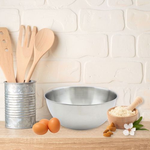 Set De 2 Saladiers En Inox De 20,5 Cm Et 25 Cm De Diamètre Et Couverts à Salade