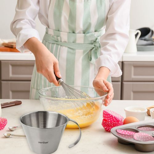 Set De 2 Verres Doseurs Gradués En Inox 250 Ml Et 1 Litre