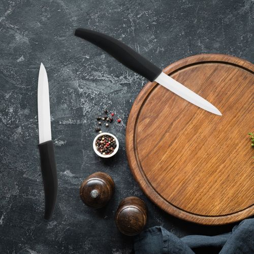 Set De 2 Couteaux De Cuisine Lame En Céramique 18 Et 24 Cm Nirosta