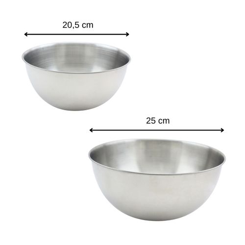 Set De 2 Bols à Mixer En Inox 20,5 Et 25 Cm Fackelmann Basic