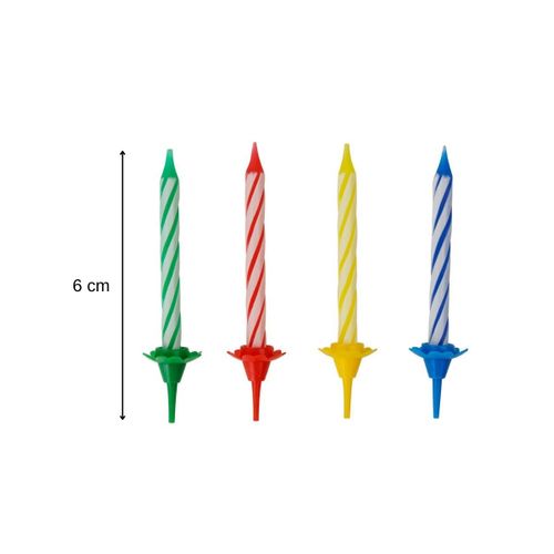 2 Lots De Chacun 24 Bougies D'anniversaire Et 12 Bobèches Fackelmann Rio Party