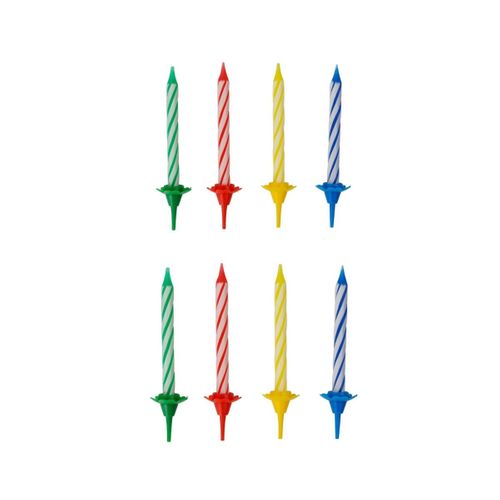 2 Lots De Chacun 24 Bougies D'anniversaire Et 12 Bobèches Fackelmann Rio Party