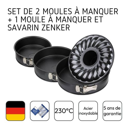 Set De 2 Moules à Manqué Et 1 Moule à Manqué Et Savarin Diamètres