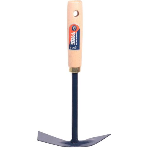 Serfouette à Fleurs Panne Et Langue Manche En Bois