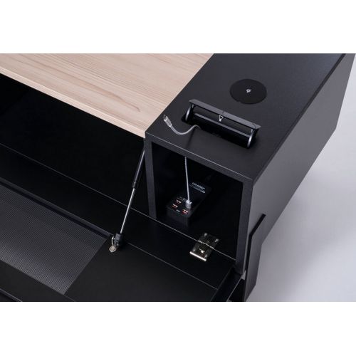 Meuble TV Naga 1600 Nordic Pour Écran 40" à 75" + Trappe + Qi + Chargeur 4 USB - 037601