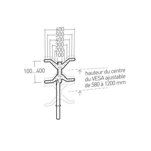 Colonne Porte Ecran 37900 Meuble Technique Noir