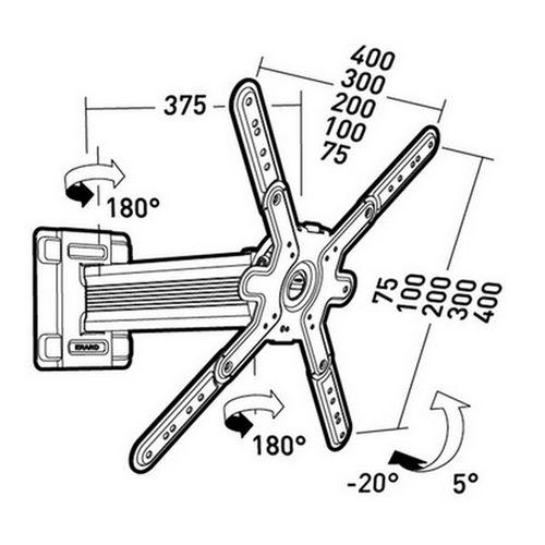 Support Mural Inclinable Pour Écran De 30 à 55 - 043440