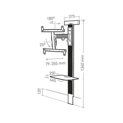 Colonne + Support Mural Avec Déport Pour Écran 30 à 65 - 048440