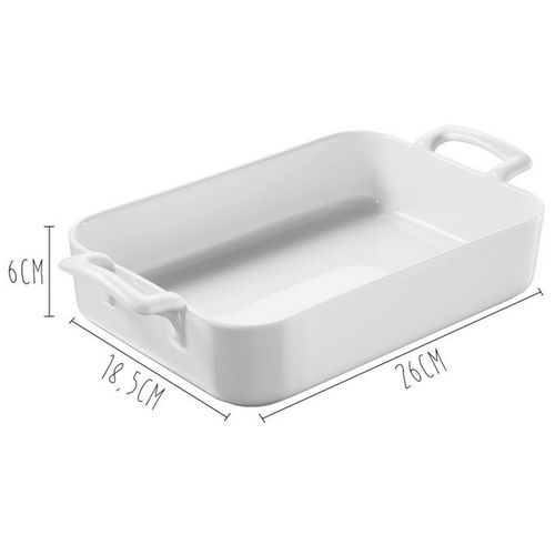 Plat à Four En Porcelaine 26x18,5x6cm Blanc - 614850
