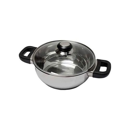 331974 Faitout 24 Cm Inox + Couvercle Verre Saphir Bakélite