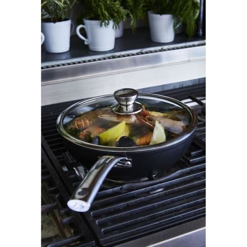 Sauteuse 24 Cm + Couvercle En Verre Black Edition