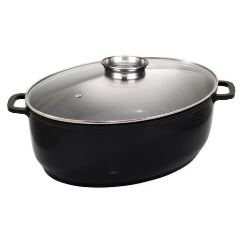Cocotte Ovale En Fonte D'aluminium 43cm Noir - 382931
