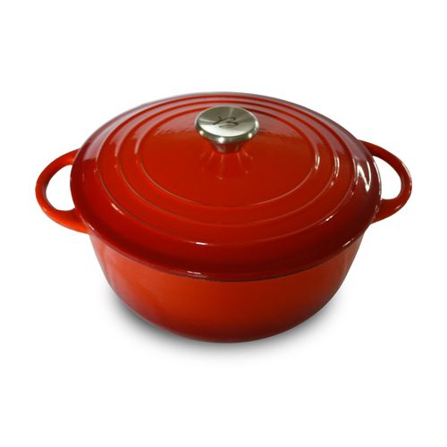 Cocotte Fonte Ronde - 24 Cm - Rouge Dégradé Tradition