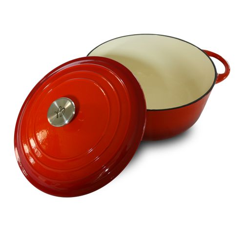 Cocotte Fonte Ronde - 24 Cm - Rouge Dégradé Tradition