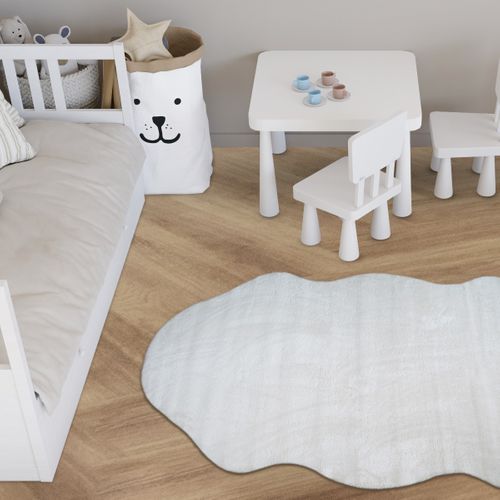 Tapis Salon Imitation Fourrure Blanc 60x90