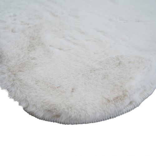 Tapis Salon Imitation Fourrure Blanc 60x90