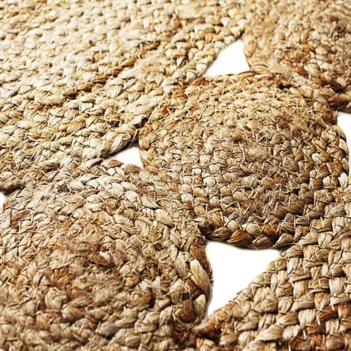 Tapis Salon Rond En Jute Rosace Naturel Diam.70 - Style Bohème